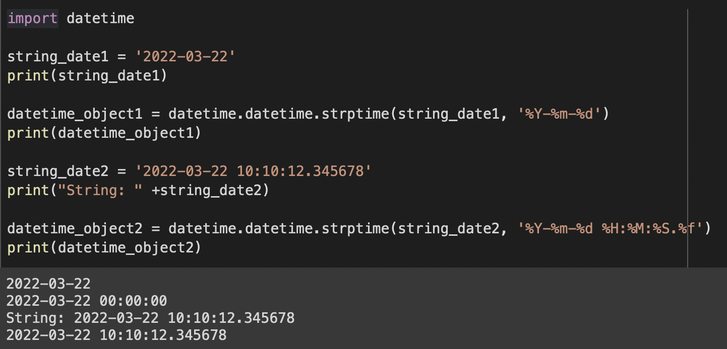Python String to DateTime Example